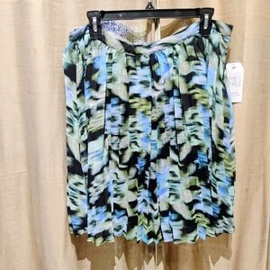 Time And Tru Multi Colored Pleated Dress SZ 16 NWT